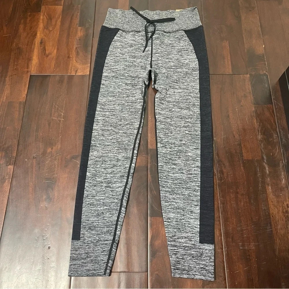 NWT PINK ACTIVE High Waist Full Length Jogger Women’s Large Grey And Black